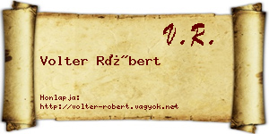 Volter Róbert névjegykártya